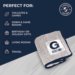 Georgetown Hoyas NCAA Silk Sherpa College Throw Blanket - Navy