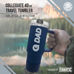 Georgetown Hoyas Collegiate 40oz Stainless Steel Travel Tumbler with Handle for Dad - Navy