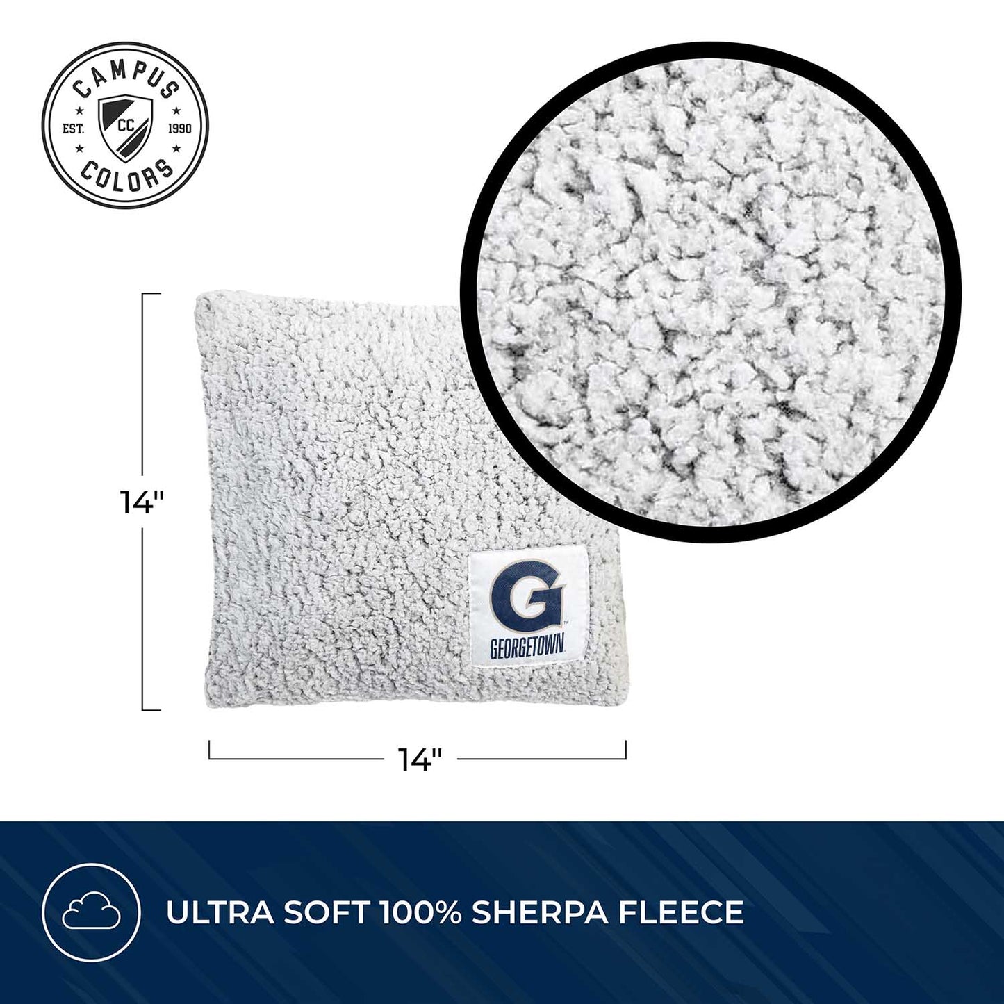 Georgetown Hoyas Two Tone Sherpa Throw Pillow - Team Color