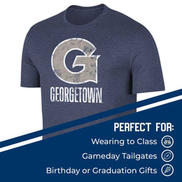 Georgetown Hoyas Adult MVP Heathered Cotton Blend T-Shirt - Navy