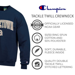 Georgetown Hoyas Adult Tackle Twill Crewneck - Navy