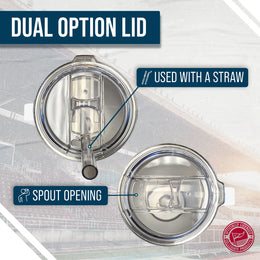 Georgetown Hoyas NCAA Stainless Steel 20oz Roadie With Handle & Dual Option Lid With Straw - White