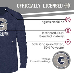 Georgetown Hoyas NCAA MVP Adult Long-Sleeve Shirt - Navy