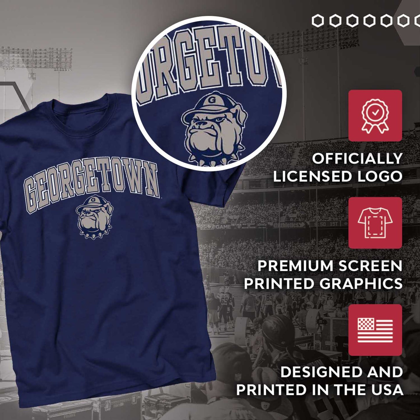 Georgetown Hoyas NCAA Adult Gameday Cotton T-Shirt - Navy