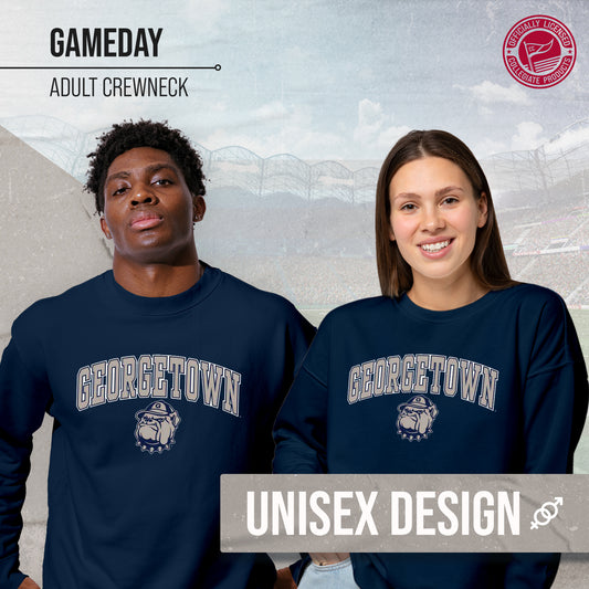 Georgetown Hoyas Adult Arch & Logo Soft Style Gameday Crewneck Sweatshirt - Navy