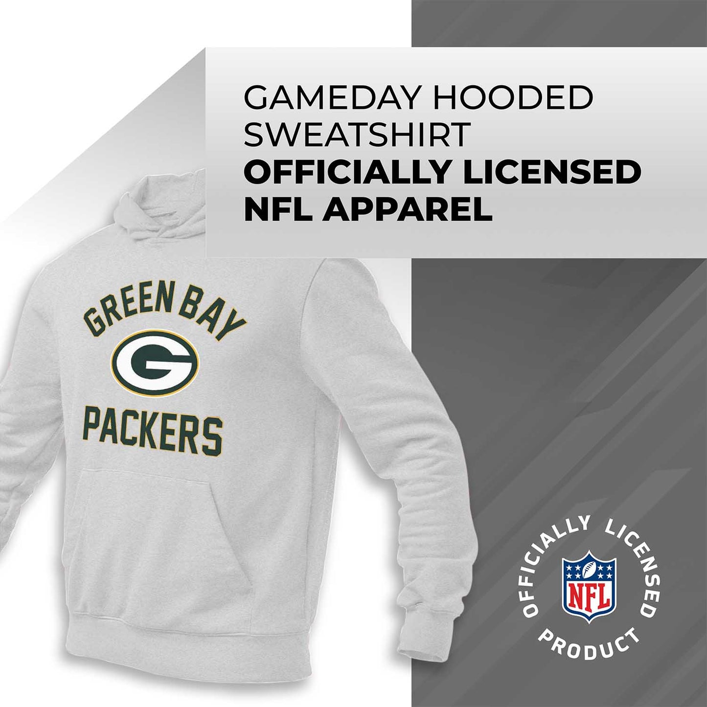 Green Bay Packers NFL Adult Gameday Hooded Sweatshirt - Gray