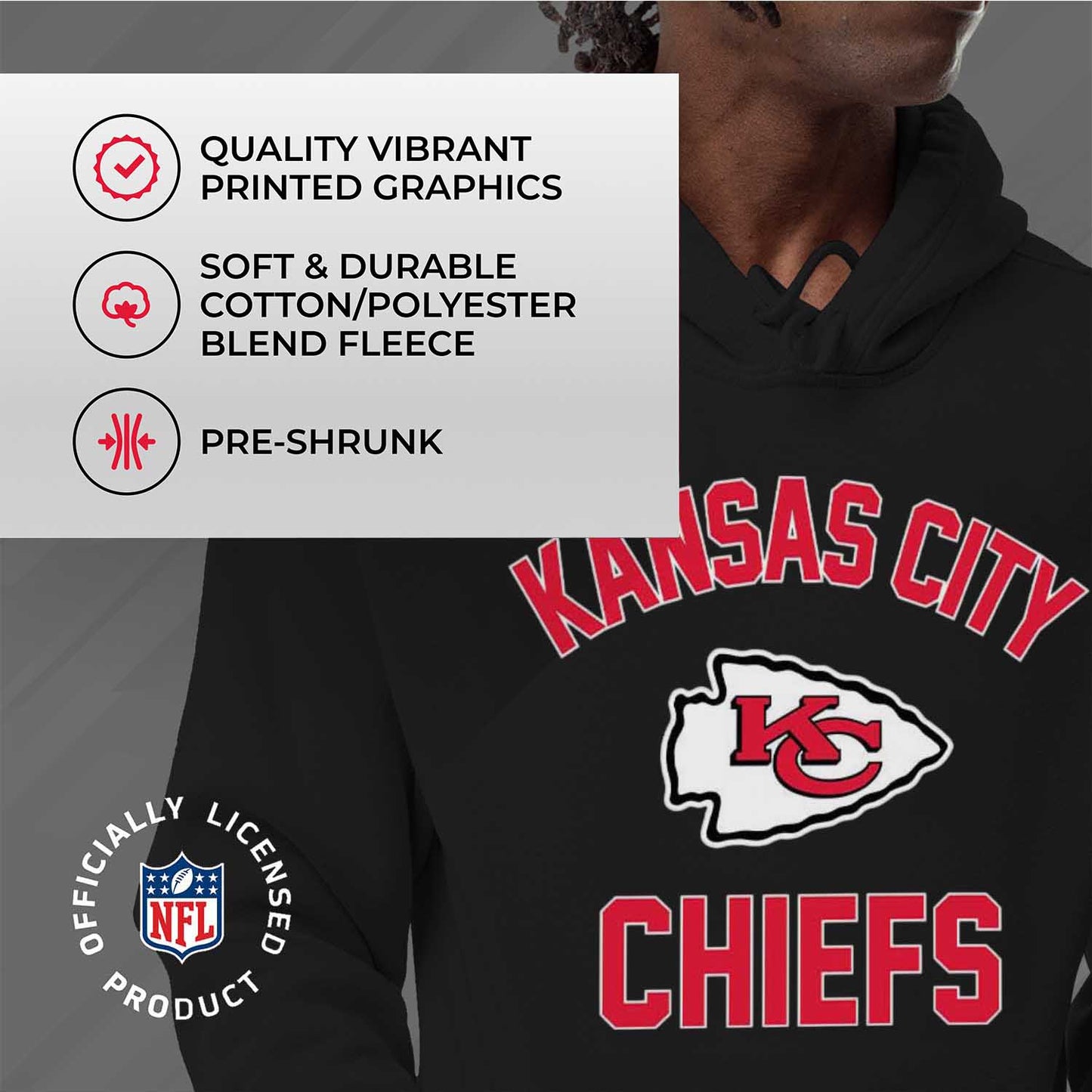 Kansas City Chiefs NFL Adult Gameday Hooded Sweatshirt - Black