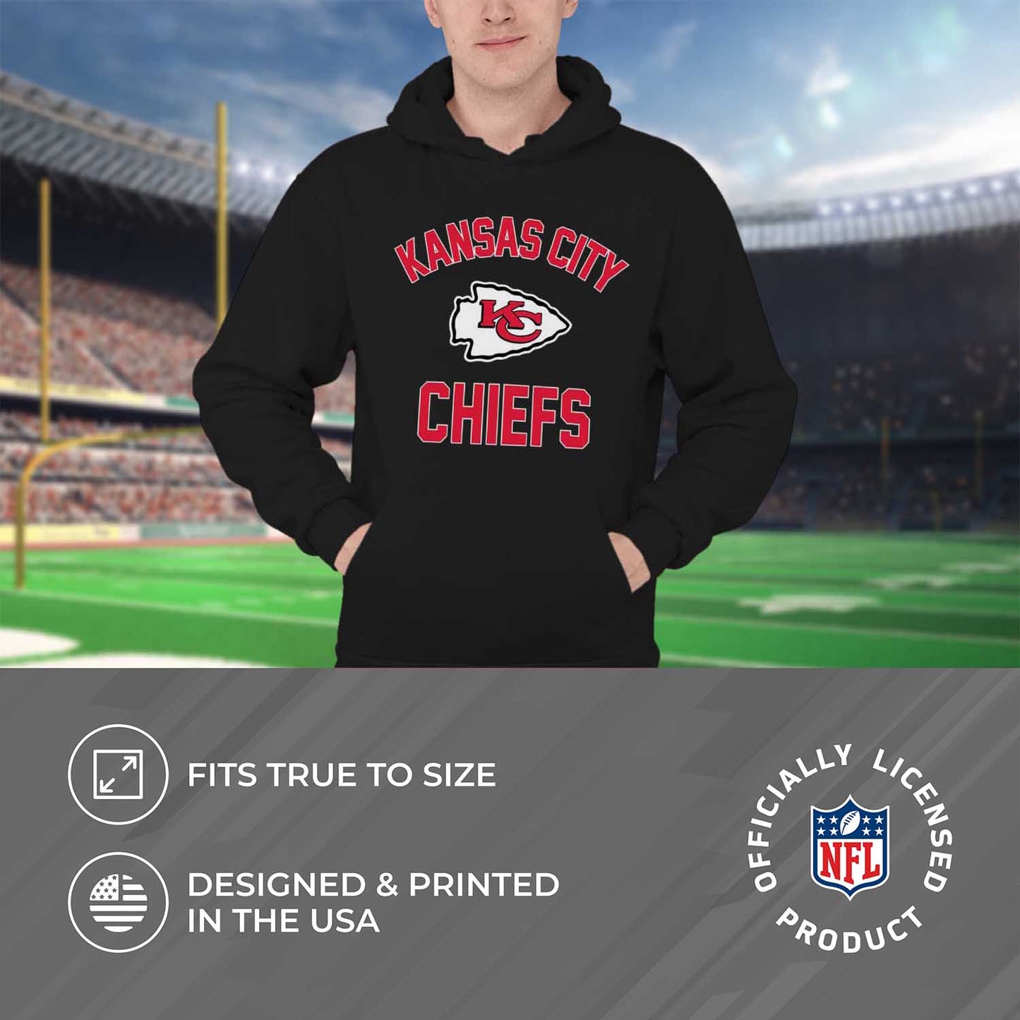 Kansas City Chiefs NFL Adult Gameday Hooded Sweatshirt - Black