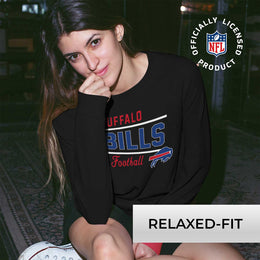Buffalo Bills NFL Womens Crew Neck Light Weight - Black