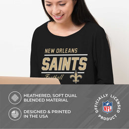 New Orleans Saints NFL Womens Crew Neck Light Weight - Black