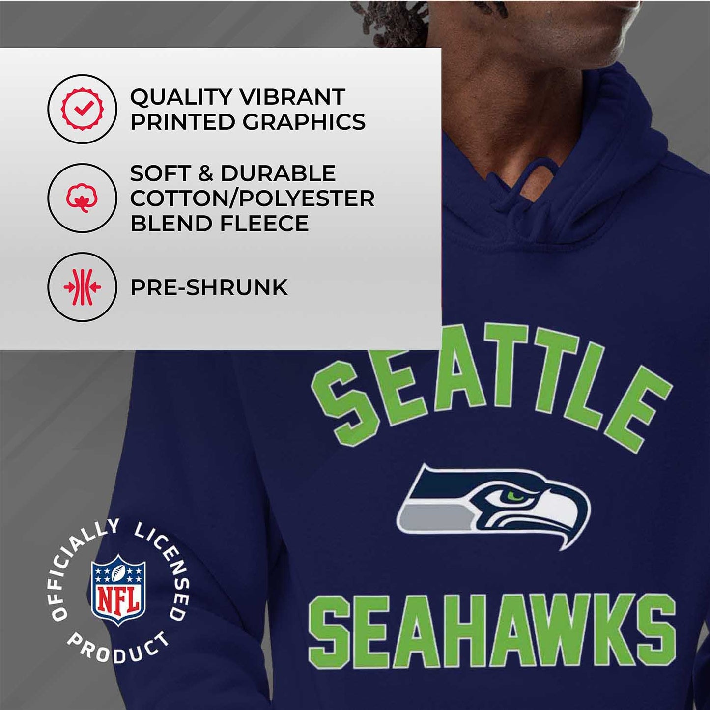 Seattle Seahawks NFL Adult Gameday Hooded Sweatshirt - Navy