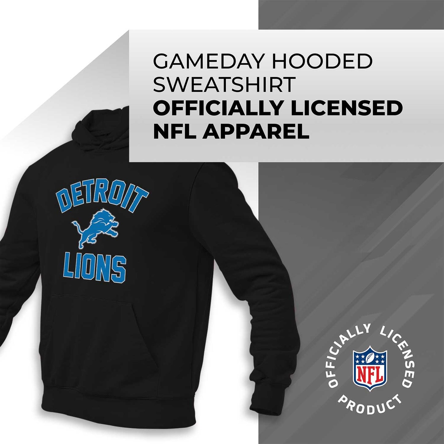 Detroit Lions NFL Adult Gameday Hooded Sweatshirt - Black