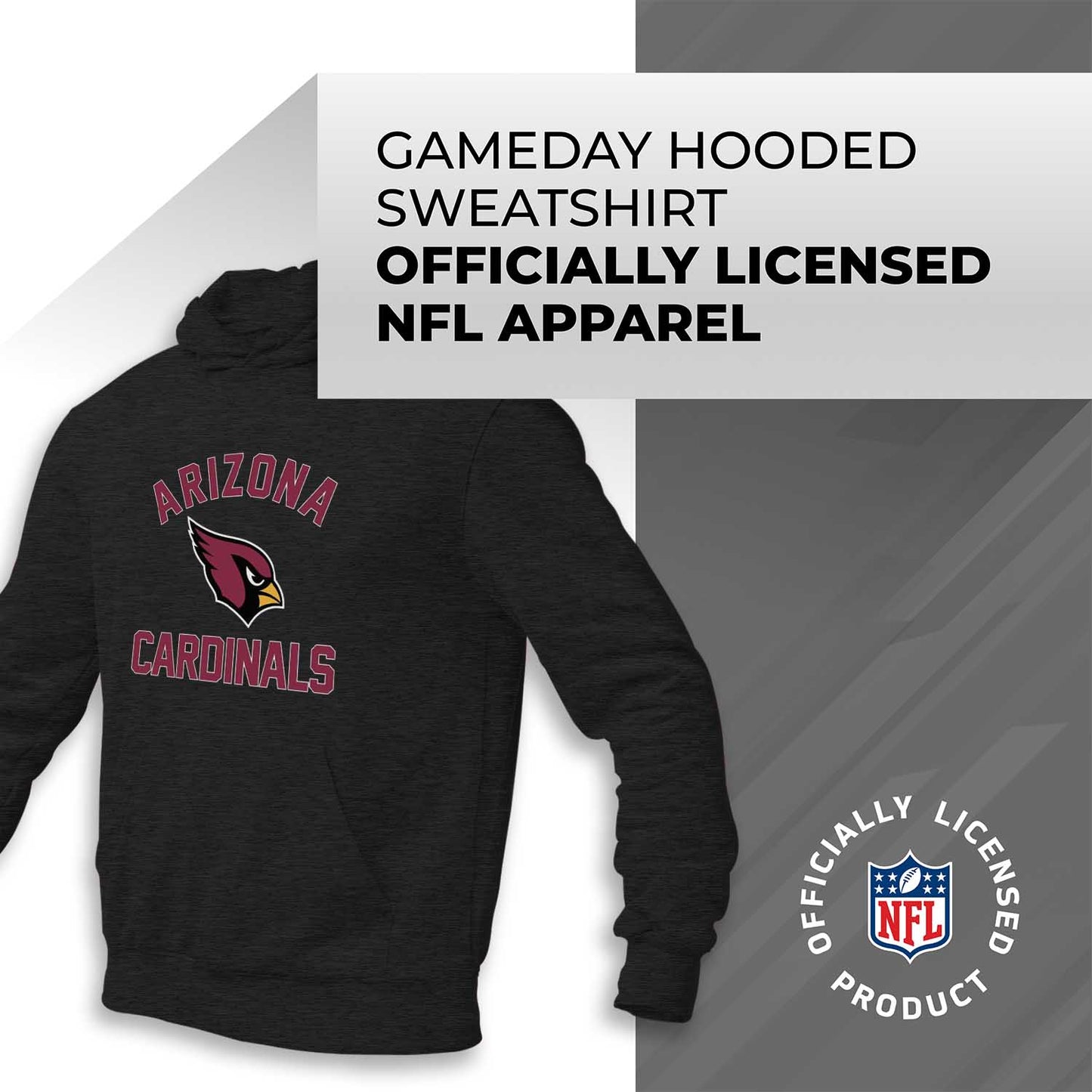 Arizona Cardinals NFL Adult Gameday Hooded Sweatshirt - Charcoal