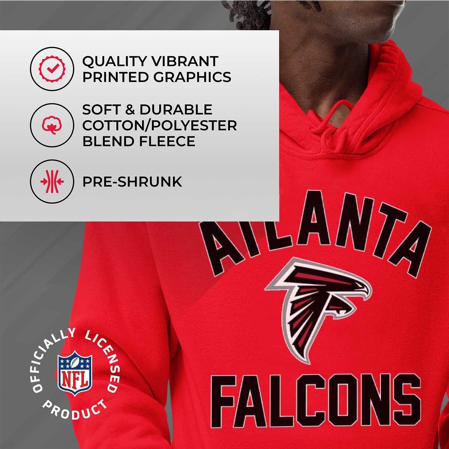 Atlanta Falcons NFL Adult Gameday Hooded Sweatshirt - Red