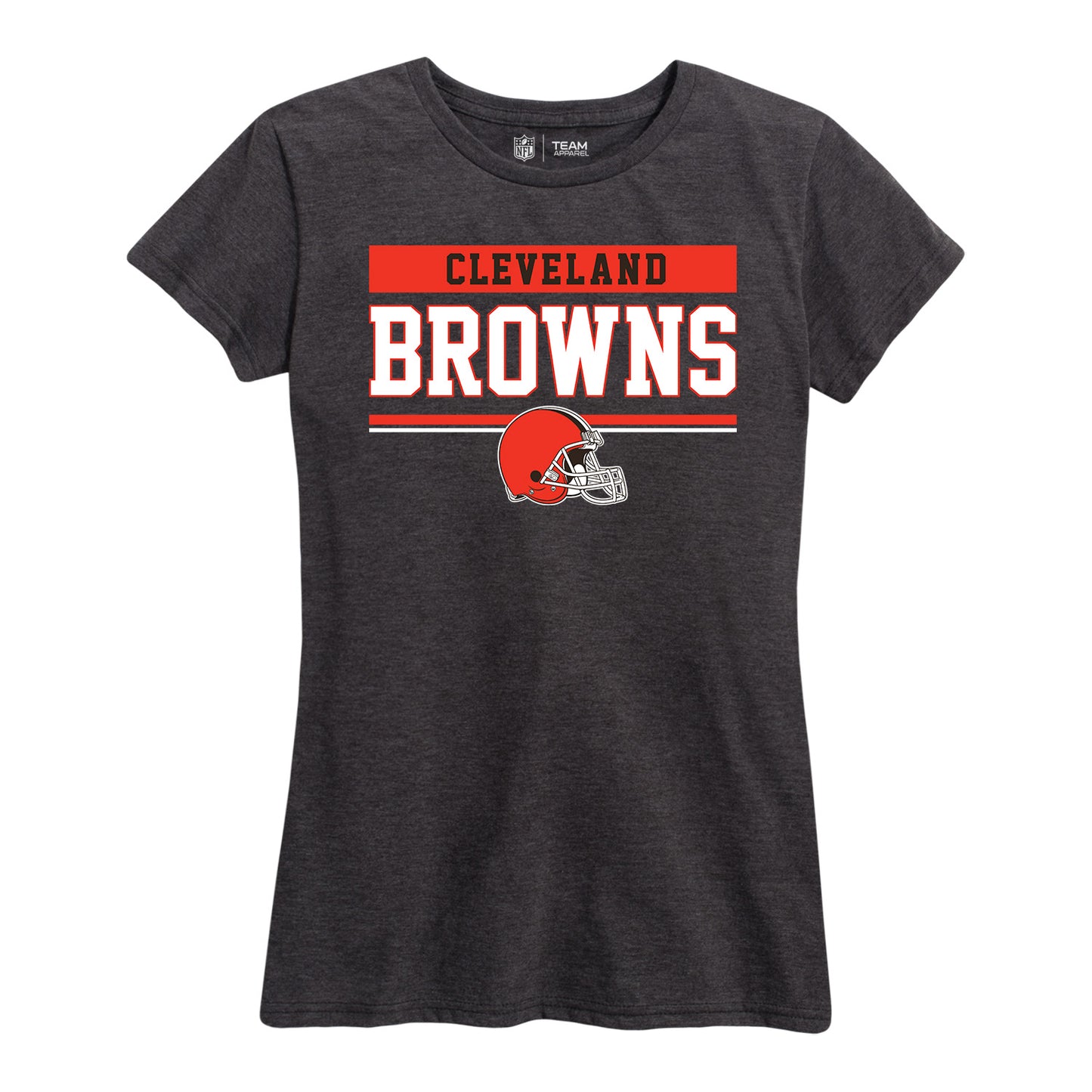 Cleveland Browns NFL Women's Team Block Charcoal Tagless T-Shirt - Charcoal