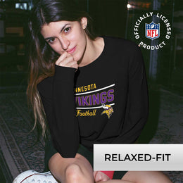 Minnesota Vikings NFL Womens Crew Neck Light Weight - Black