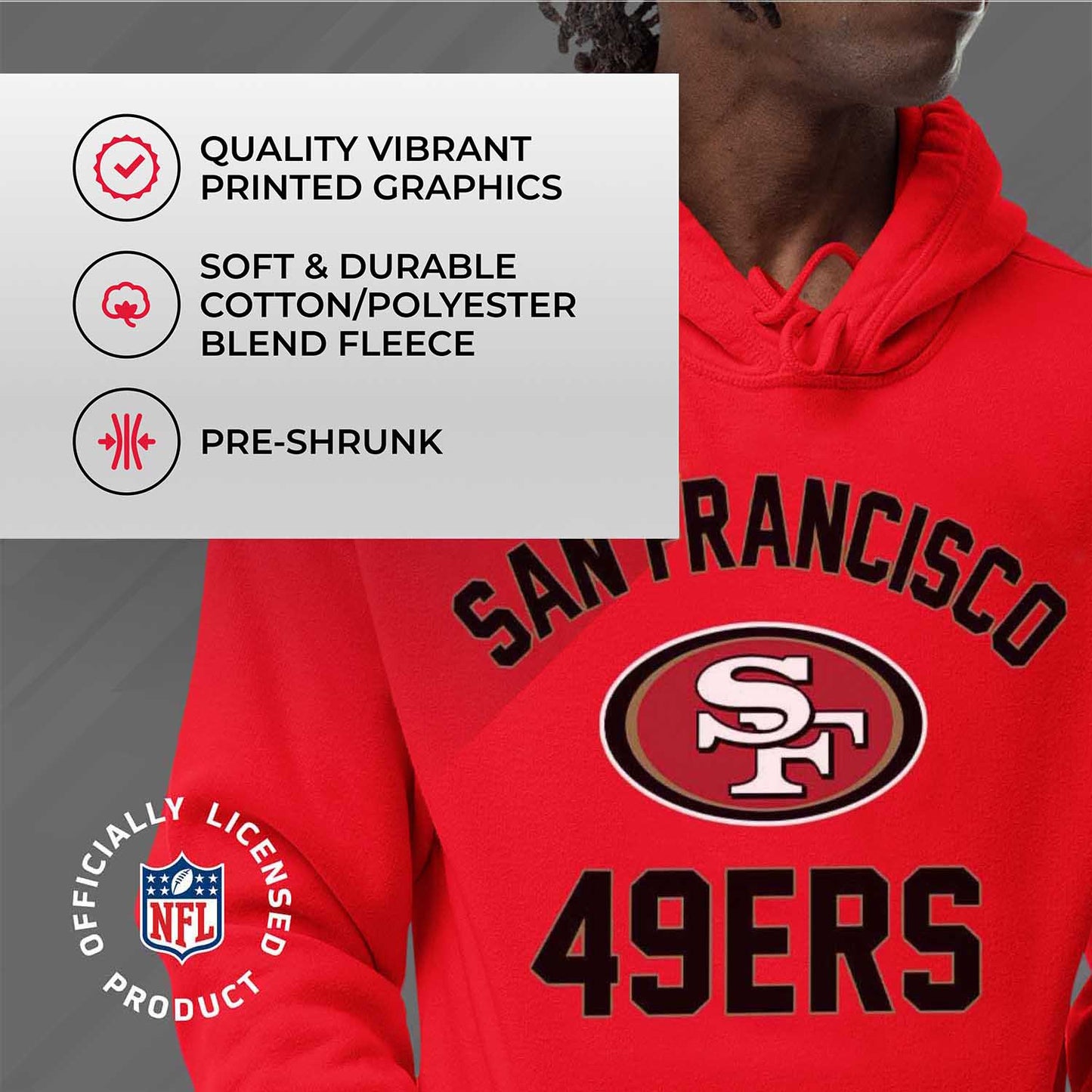 San Francisco 49ers NFL Adult Gameday Hooded Sweatshirt - Red