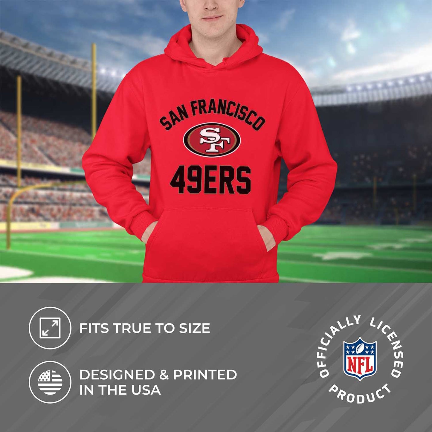 San Francisco 49ers NFL Adult Gameday Hooded Sweatshirt - Red