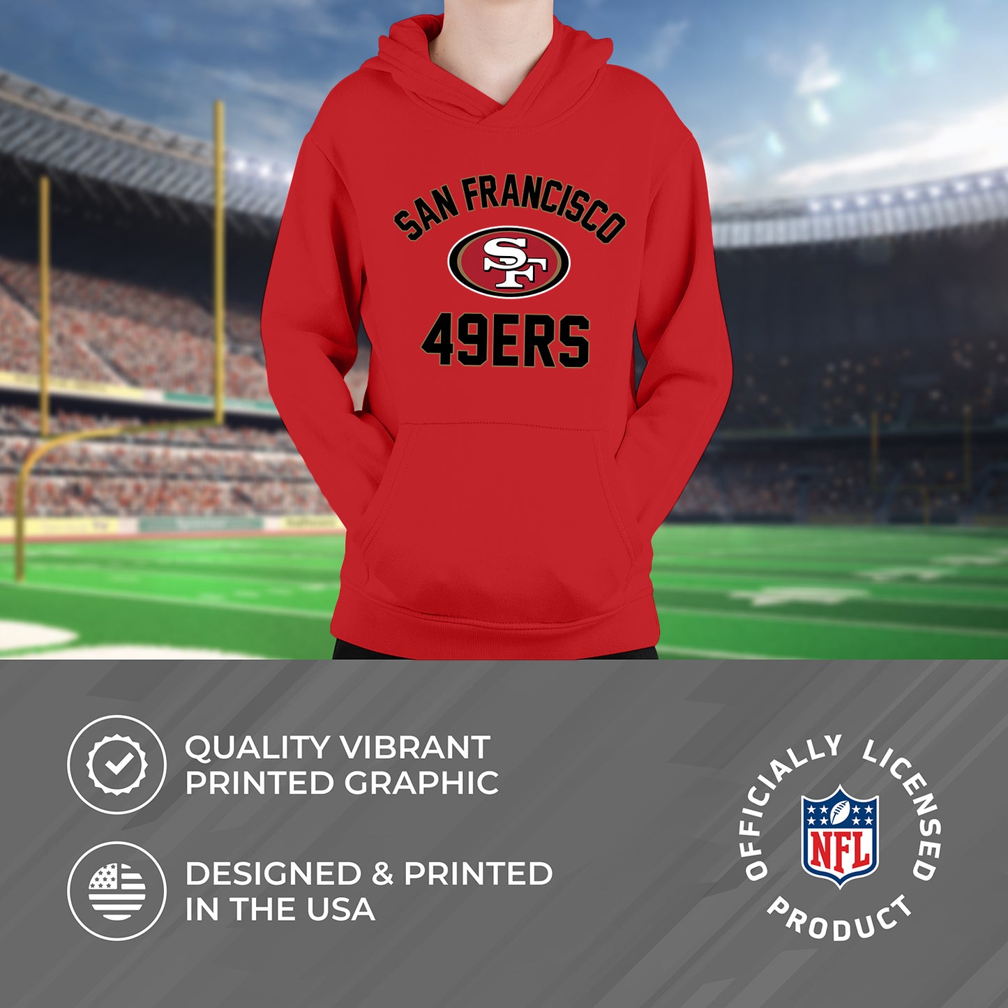 San Francisco 49ers NFL Youth Gameday Hooded Sweatshirt - Red