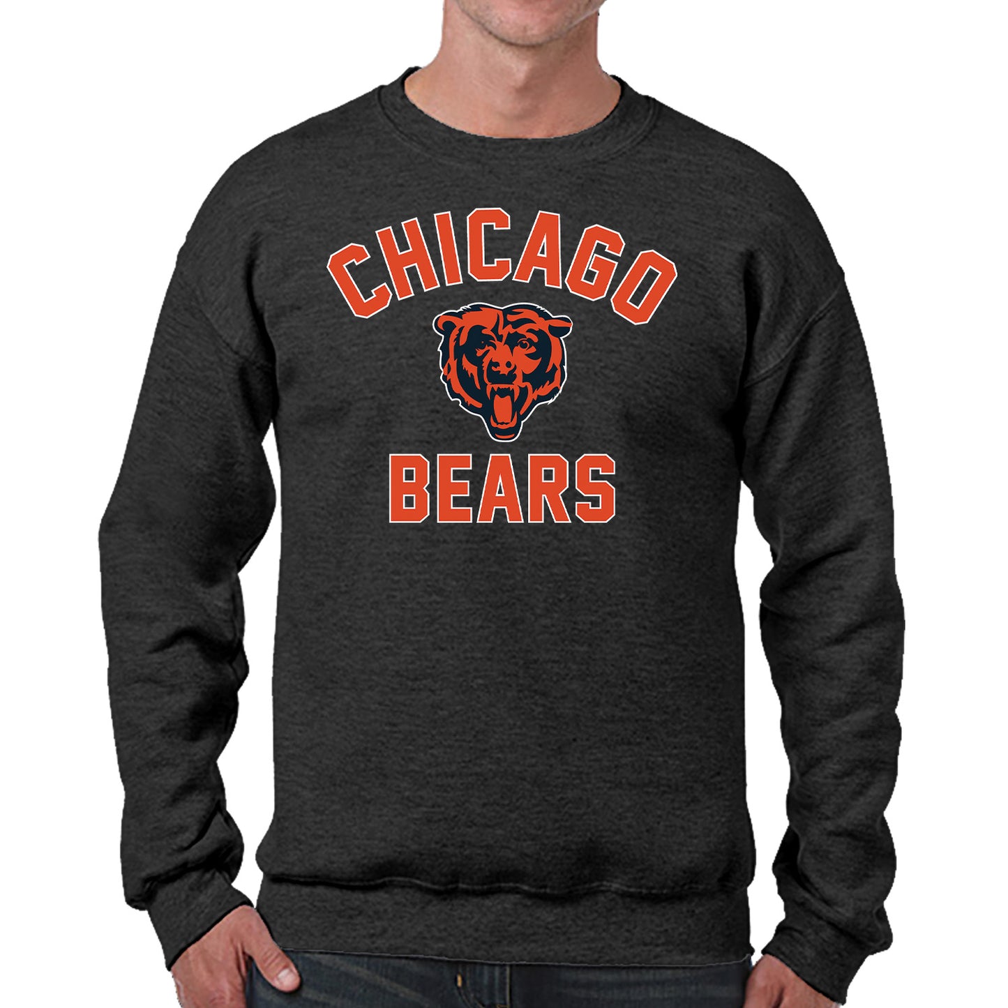 Chicago Bears NFL Adult Gameday Football Crewneck Sweatshirt - Heathered Charcoal