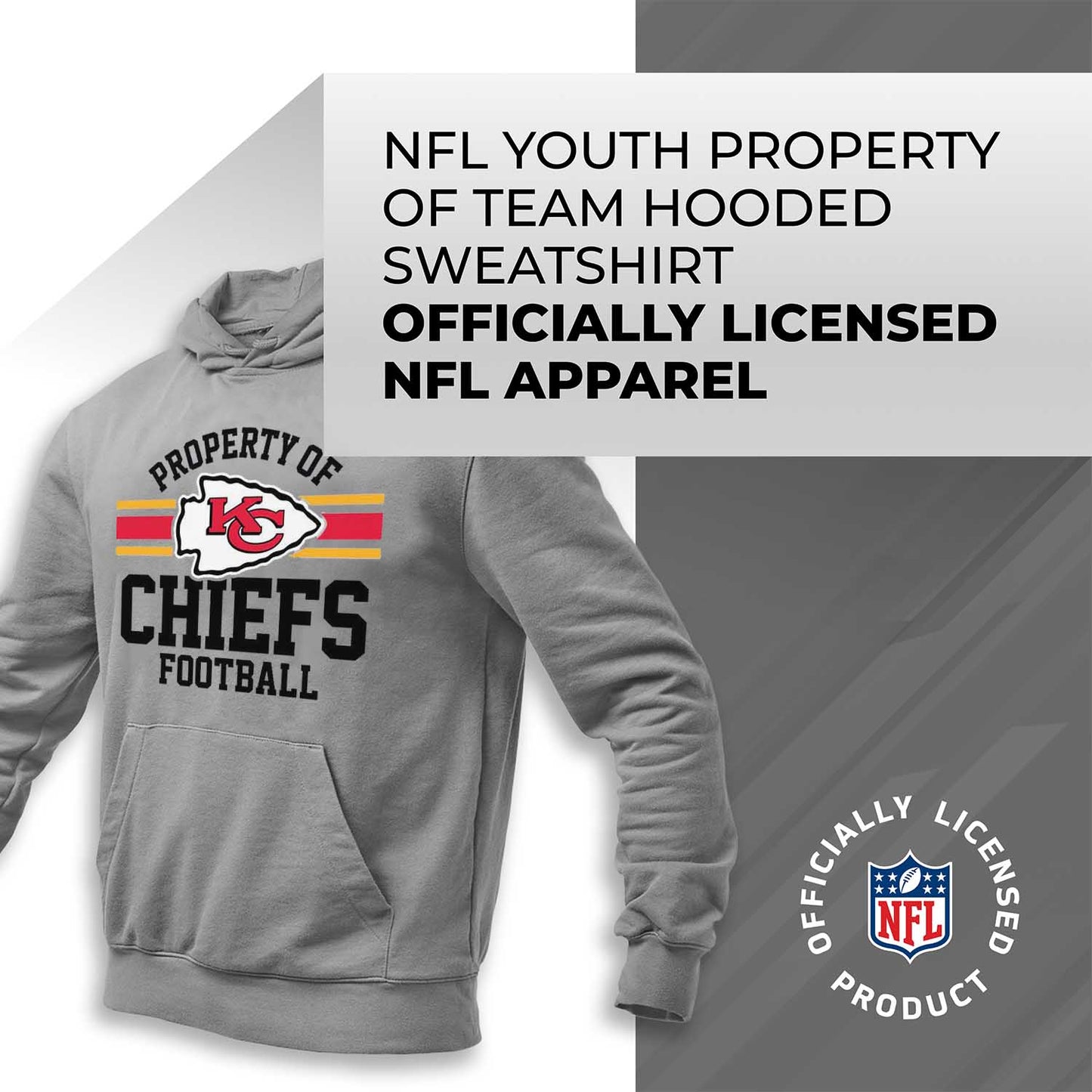Kansas City Chiefs NFL Youth Property Of Hooded Sweatshirt - Sport Gray