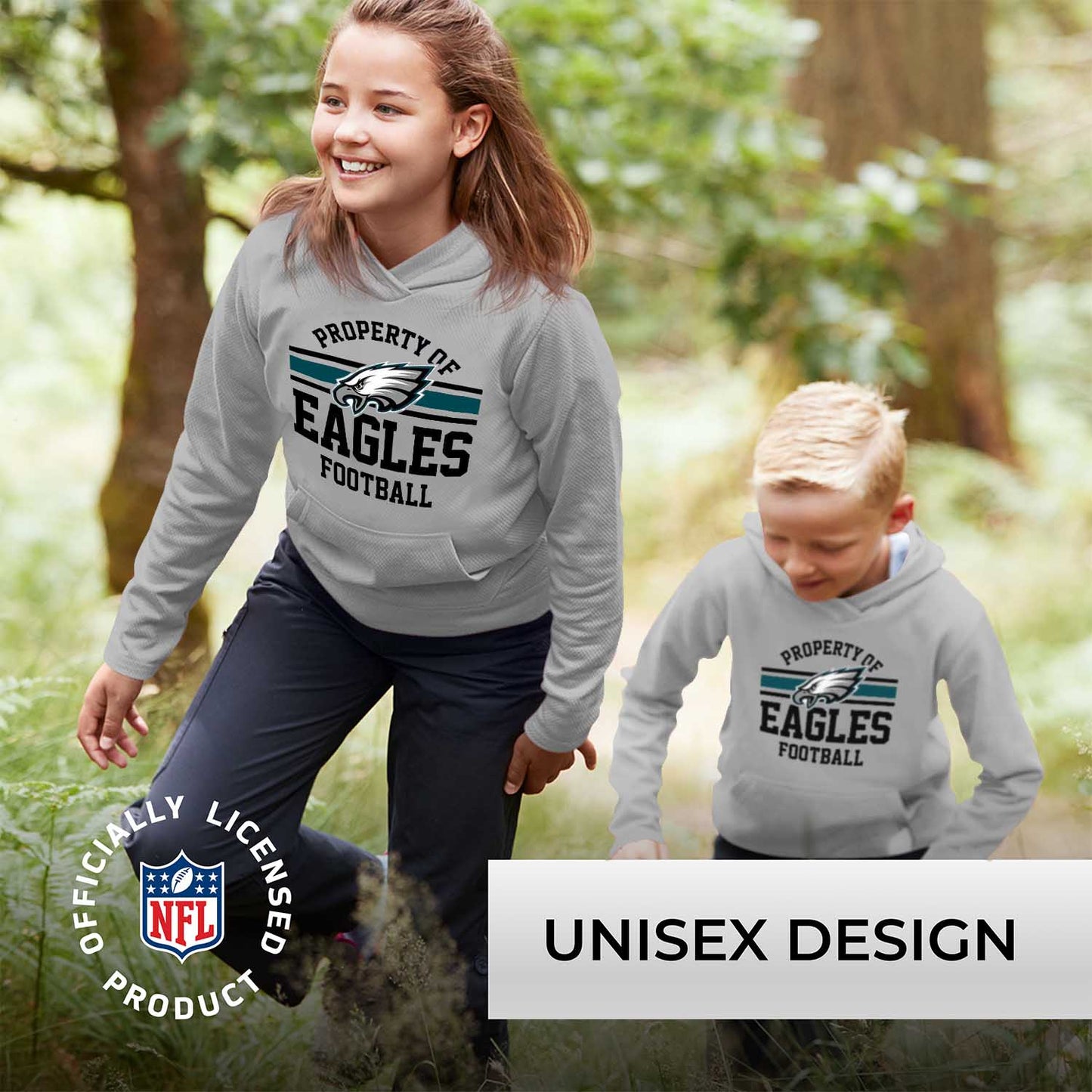 Philadelphia Eagles NFL Youth Property Of Hooded Sweatshirt - Sport Gray