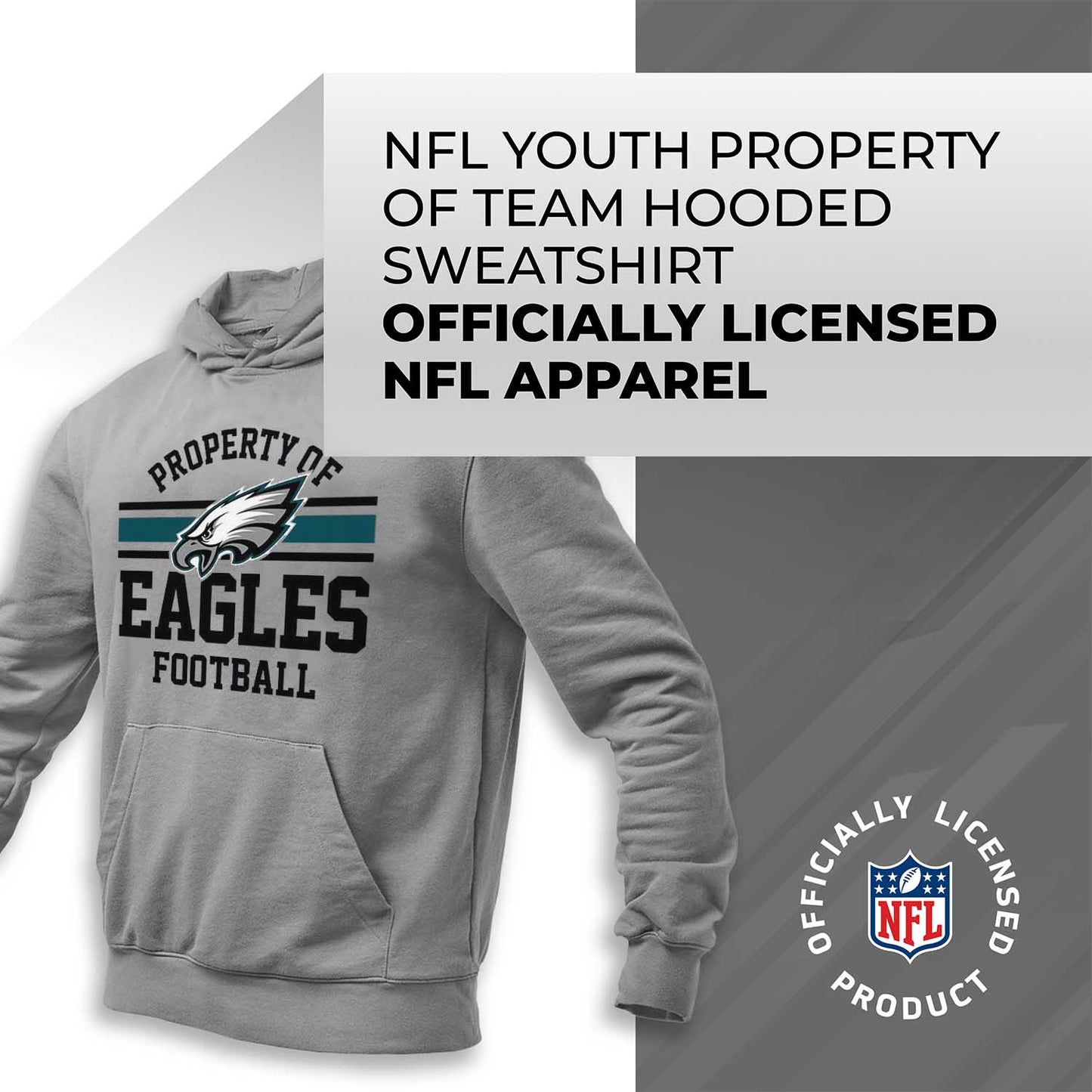 Philadelphia Eagles NFL Youth Property Of Hooded Sweatshirt - Sport Gray