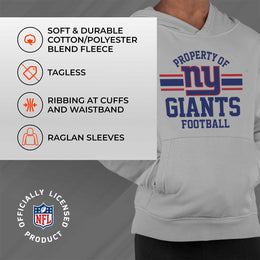 New York Giants NFL Youth Property Of Hooded Sweatshirt - Sport Gray