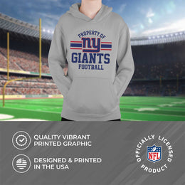 New York Giants NFL Youth Property Of Hooded Sweatshirt - Sport Gray