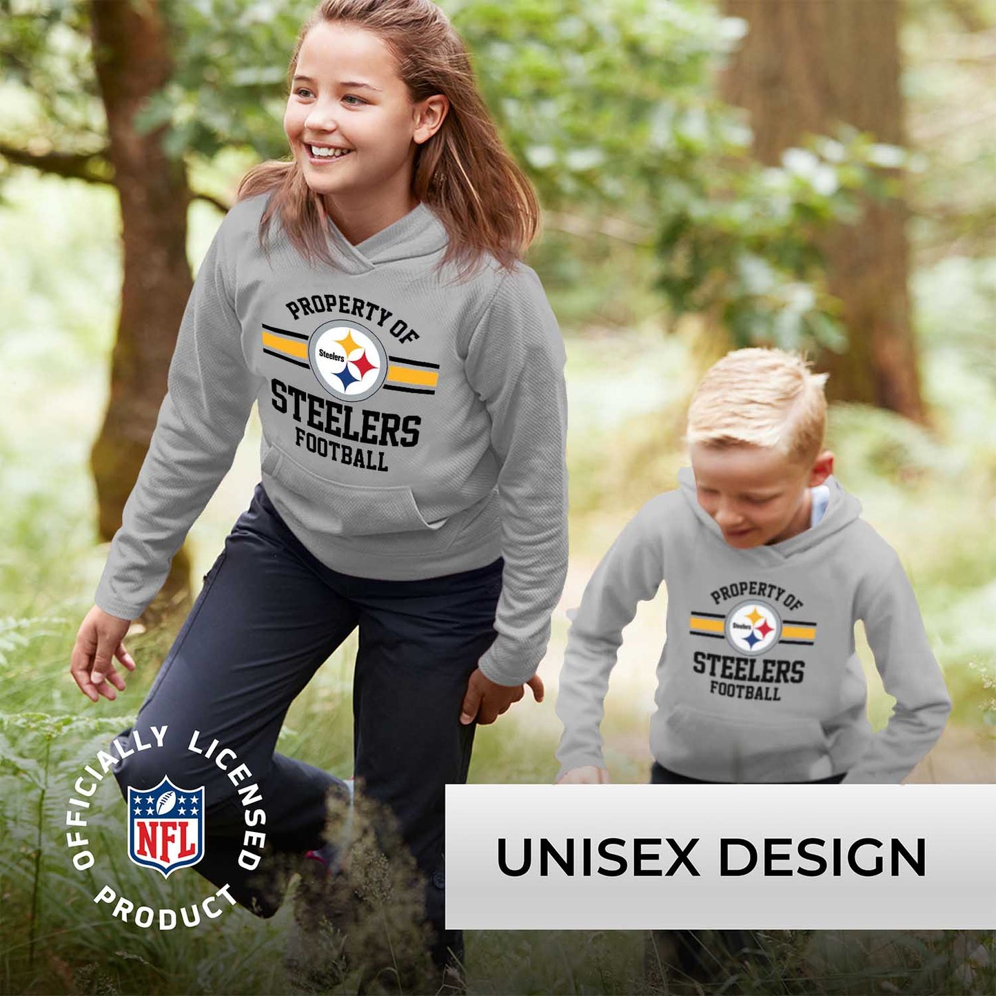 Pittsburgh Steelers NFL Youth Property Of Hooded Sweatshirt - Sport Gray