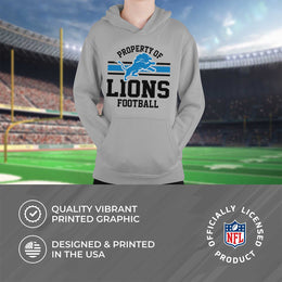 Detroit Lions NFL Youth Property Of Hooded Sweatshirt - Sport Gray