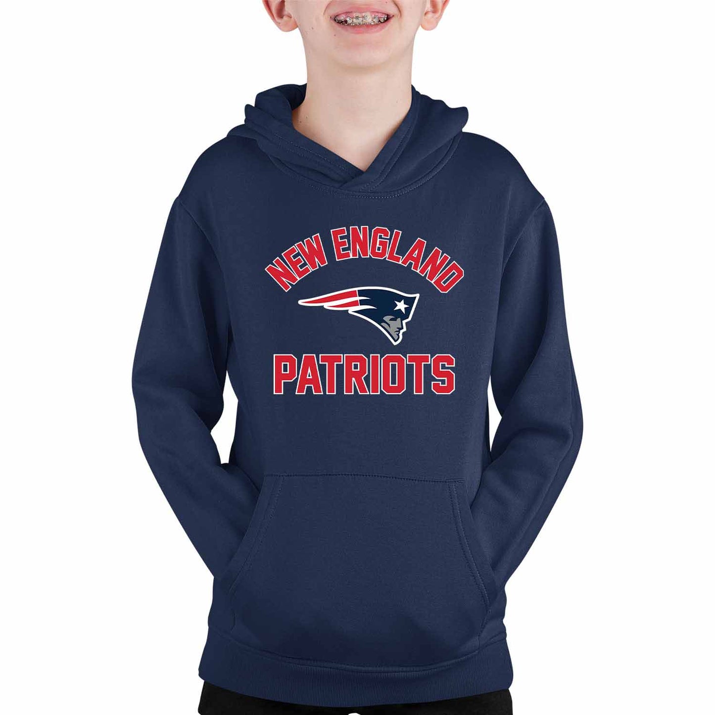 New England Patriots NFL Youth Gameday Hooded Sweatshirt - Navy