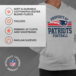 New England Patriots NFL Youth Property Of Hooded Sweatshirt - Sport Gray