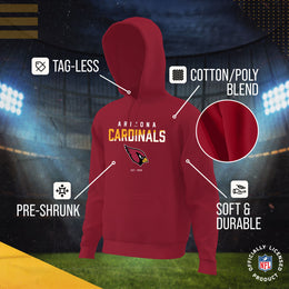Arizona Cardinals Adult NFL Diagonal Fade Fleece Hooded Sweatshirt - Cardinal