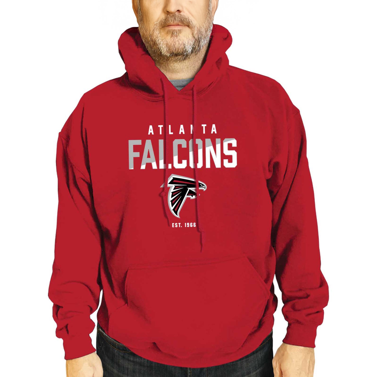 Atlanta Falcons Adult NFL Diagonal Fade Fleece Hooded Sweatshirt - Red