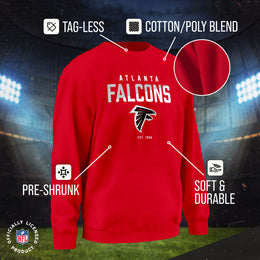 Atlanta Falcons Adult NFL Diagonal Fade Color Block Crewneck Sweatshirt - Red