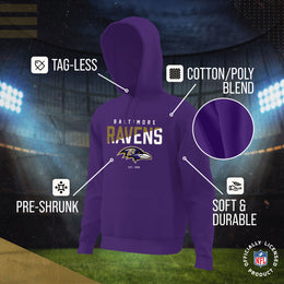 Baltimore Ravens Adult NFL Diagonal Fade Fleece Hooded Sweatshirt - Purple