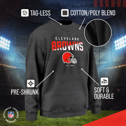 Cleveland Browns Adult NFL Diagonal Fade Color Block Crewneck Sweatshirt - Charcoal