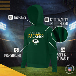 Green Bay Packers Adult NFL Diagonal Fade Fleece Hooded Sweatshirt - Forest Green