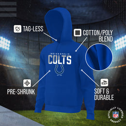 Indianapolis Colts Adult NFL Diagonal Fade Fleece Hooded Sweatshirt - Royal