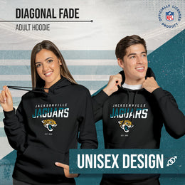 Jacksonville Jaguars Adult NFL Diagonal Fade Fleece Hooded Sweatshirt - Black