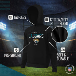 Jacksonville Jaguars Adult NFL Diagonal Fade Fleece Hooded Sweatshirt - Black