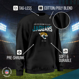 Jacksonville Jaguars Adult NFL Diagonal Fade Color Block Crewneck Sweatshirt - Black