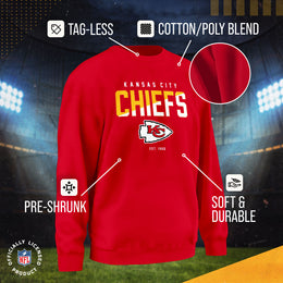 Kansas City Chiefs Adult NFL Diagonal Fade Color Block Crewneck Sweatshirt - Red