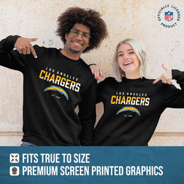 Los Angeles Chargers Adult NFL Diagonal Fade Color Block Crewneck Sweatshirt - Black