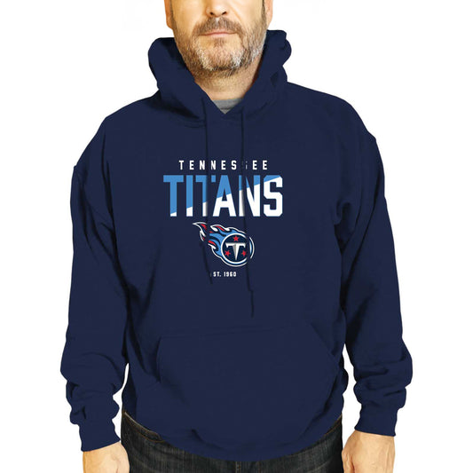 Tennessee Titans Adult NFL Diagonal Fade Fleece Hooded Sweatshirt - Navy