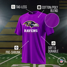 Baltimore Ravens Youth NFL Ultimate Fan Logo Short Sleeve T-Shirt - Purple