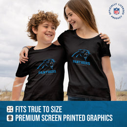 Carolina Panthers Youth NFL Ultimate Fan Logo Short Sleeve T-Shirt - Black