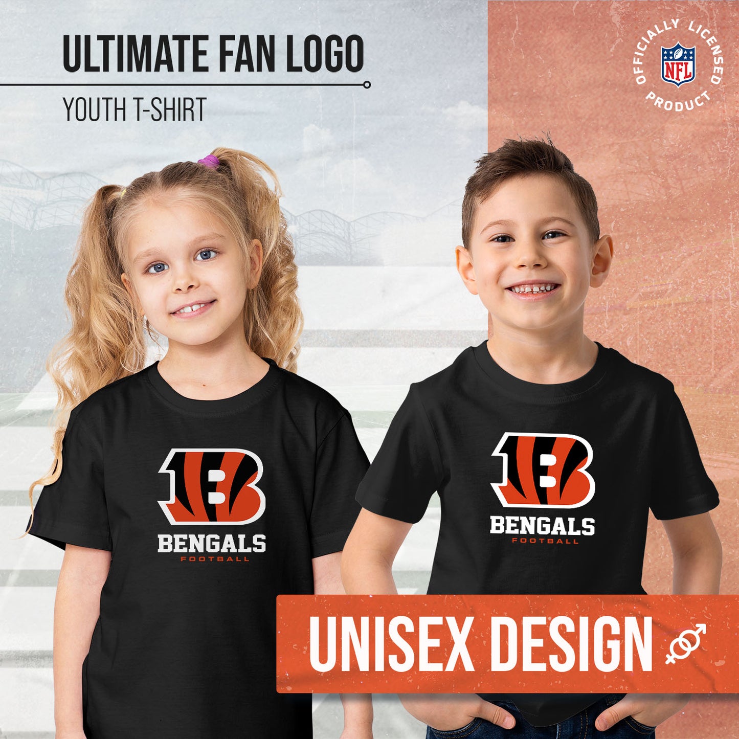Cincinnati Bengals Youth NFL Ultimate Fan Logo Short Sleeve T-Shirt - Black