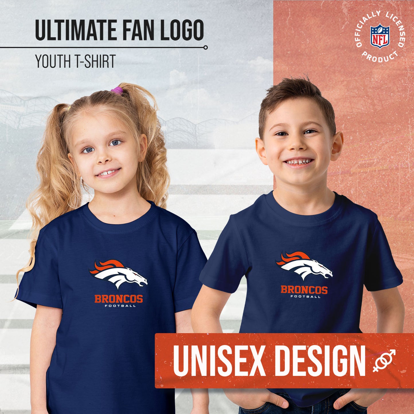 Denver Broncos Youth NFL Ultimate Fan Logo Short Sleeve T-Shirt - Navy